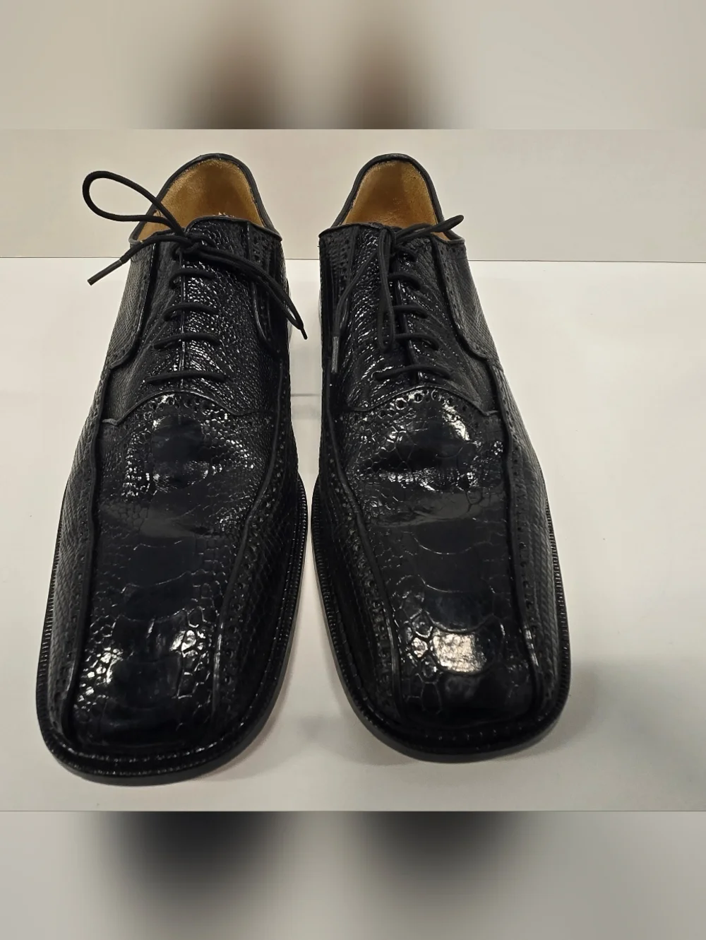 Belvedere Studio Genuine OSTRICH  Oxford Lace Up Shoes‎ SZ 10.5